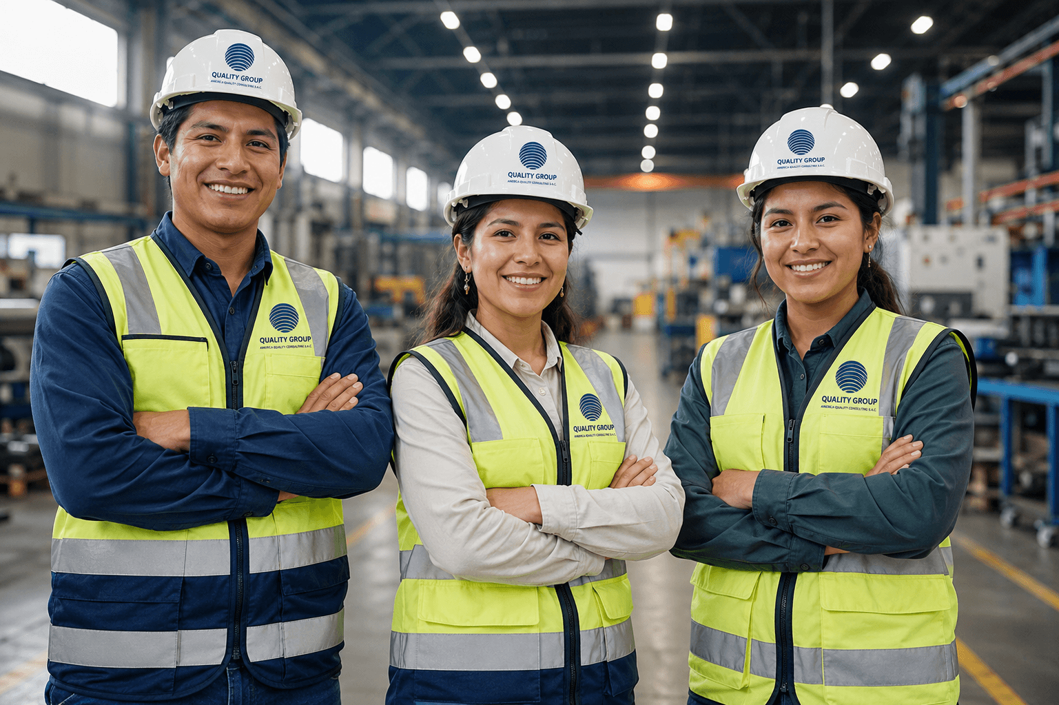 Profesionales de seguridad industrial en acción